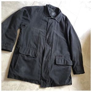 Coat Mens XL Black Like-Suede Polyester Washable 56